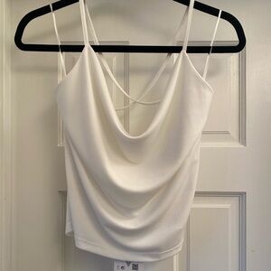 Zara White Draped Camisole Top